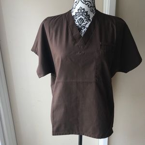 Cherokee Brown Scrub Top XS